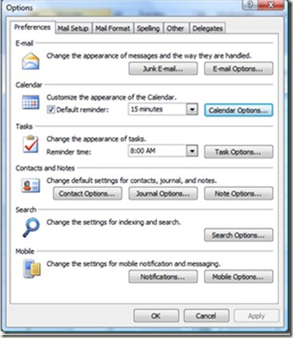 outlooktimezones thumb1 Outlook Tips – Add a Second Time Zone